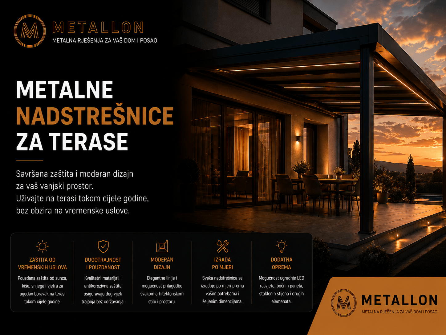metalne nadstrešnice za terase